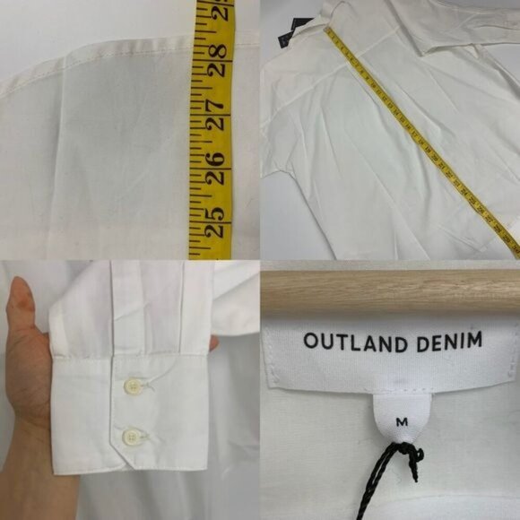 Outland Denim organic cotton Margot button down Shirt - White Sz M NWT - Picture 6 of 10